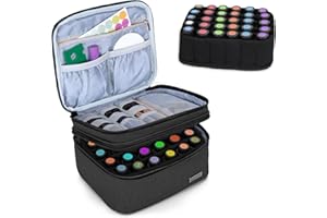 LUXJA Essential Oil Carrying Case - Holds 30 Bottles (5ml-30ml, Also Fits for Roller Bottles), Double-Layer Organizer for Essential Oil and Accessories, Black (Bag Only)