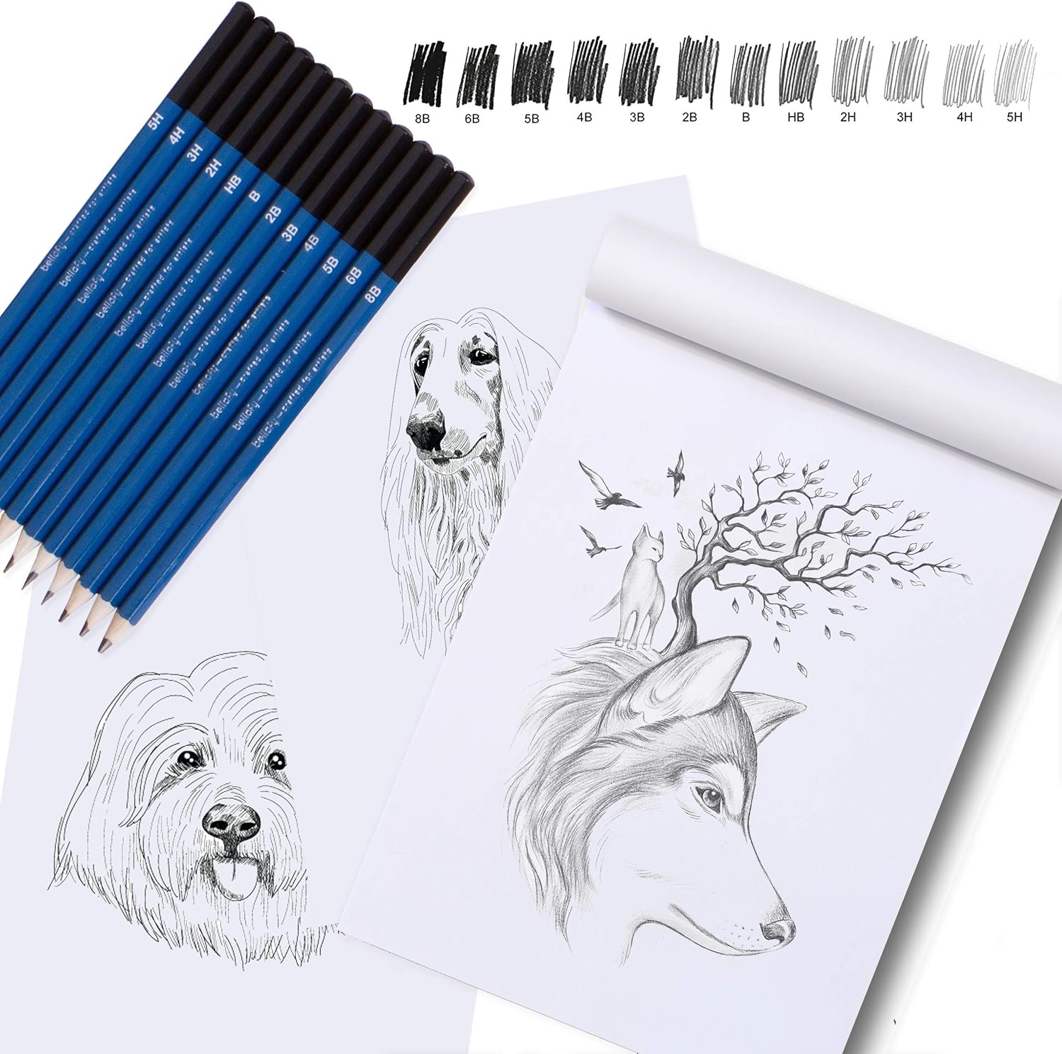 Bellofy Professional Drawing Kit Artist Drawing Supplies Kit | 33-piece Sketch Kit, Erasers, Kit Bag, Free Sketchpad | Perfect Graphite Drawing Pencil Set for Sketching | Art Pencils For Shading: Arts, Crafts & Sewing