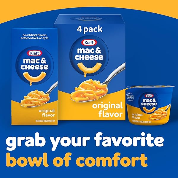 KRAFT ORIGINAL MAC & CHEESE MACARONI AND CHEESE DINNER, 4 CT PACK, 7.25 OZ BOXES
