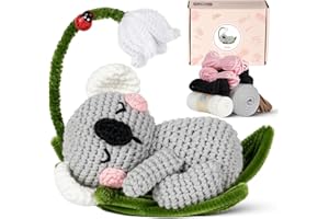 Gipony Crochet Kit for Beginners, Crochet Animal Kits,Crocheting Kit for Starters, Learn to Crochet with Step-by-Step Video Tutorials, Beginner Crochet Kit for Adults(Koala)