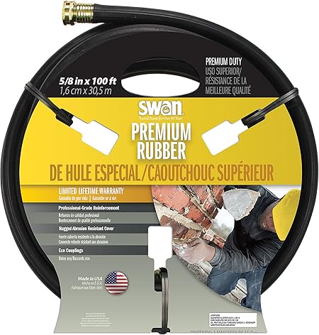 Amazon Com Swan Premium Rubber Sncpm58100 Heavy Duty 5 8 Inch By 100 Foot Black Water Hose Garden Hoses Garden Outdoor