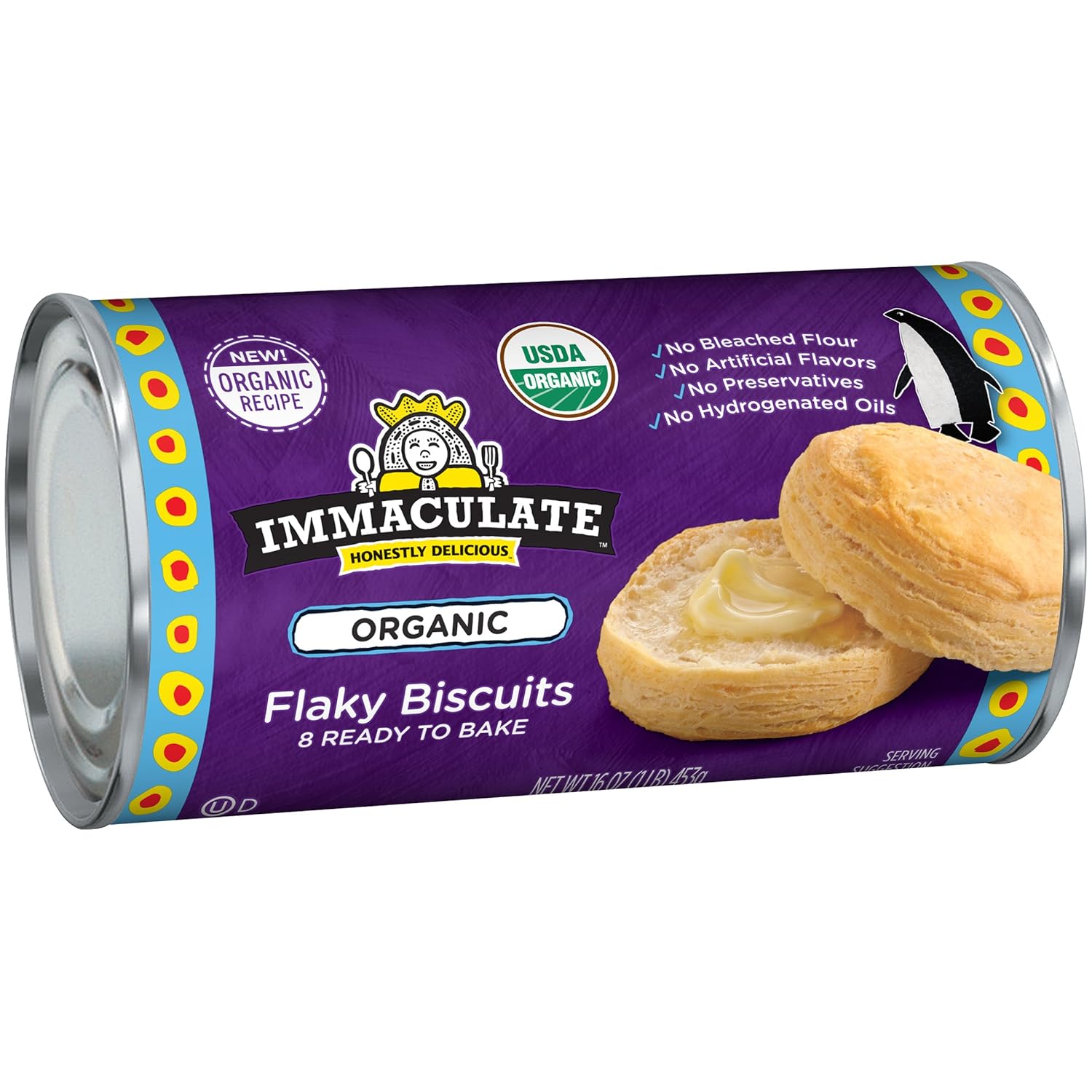 Immaculate Baking Organic Biscuits, Ready to Bake Flaky Biscuits, 8 Count, 16 oz