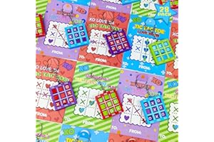 KANNOVE Valentines Day Gifts Cards for Kids School Classroom,28 Pack Tic Tac Toe Game Keychains with Cards for Boys Girls,Valentine Class Non Candy Treats Goodie Bag Stuffers Party Favors Prizes for Toddlers