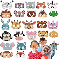 48 Pcs Animal Masks Safari Animal Face Mask for Kids Woodland Party Paper Masks for Kids Jungle Safari Theme Birthday Party C