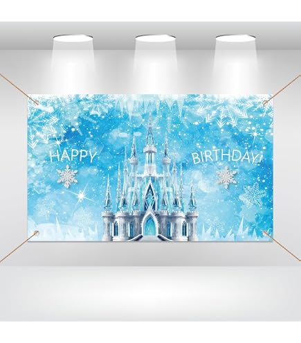 Sfondo Fotografico Invernale Frozen - 3x2.4 M, Motivo Neve E Cristalli, Per Feste, Compleanni, Studio