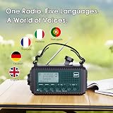 ROCAM Wind Up Solar Radio DAB/FM 5000mAh Power Bank SOS Light Blue view 9