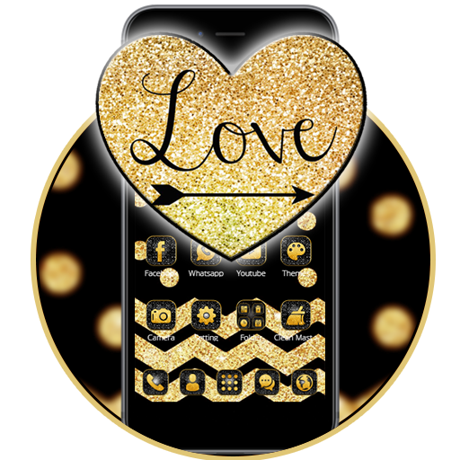 Amazon Com Gold Glitter Love 2d Theme Appstore For Android