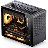 JONSBO/JONSPLUS Z20 Black Micro-ATX Mini Tower PC Case,with Detachable Carrying Handle, Mini Size, High-Performance Hardware Compatible, Support 240AIO, H160mm Cooler, Black