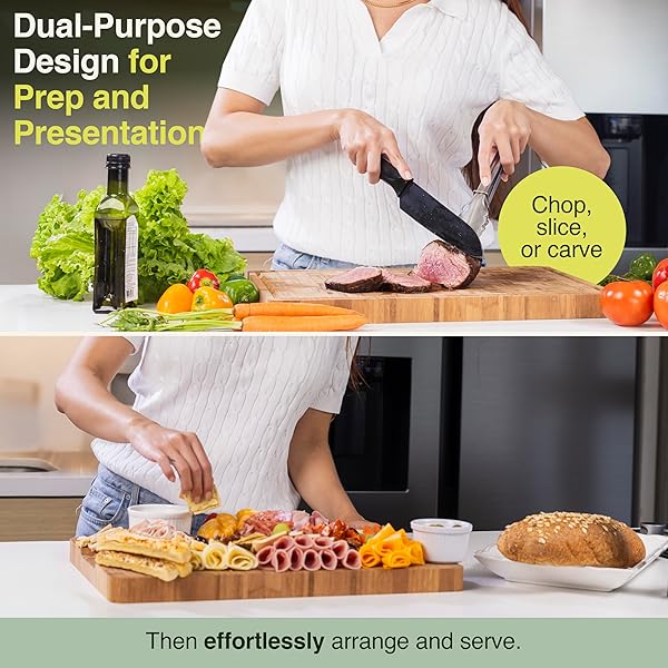 CACTUS & CUBBY PREMIUM BAMBOO CUTTING BOARD. DELUXE DEEP CARBONISED END GRAIN WOODEN CUTTING BOARD. 16.5″ X 11.8″. PRE-OILED BUTCHER BLOCK FOR PREPPING & SERVING. KNIFE FRIENDLY