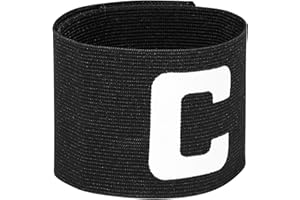 LIOOBO Soccer Captain Armband Nylon Football Bands for Adult Youth, Adjustable Soccer Rugby Basketball Player Bands, Black (13 x 7 x 0.8cm)