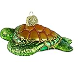 Old World Christmas Ornaments: Turtles Glass Blown Ornaments for Christmas Tree, Green Sea