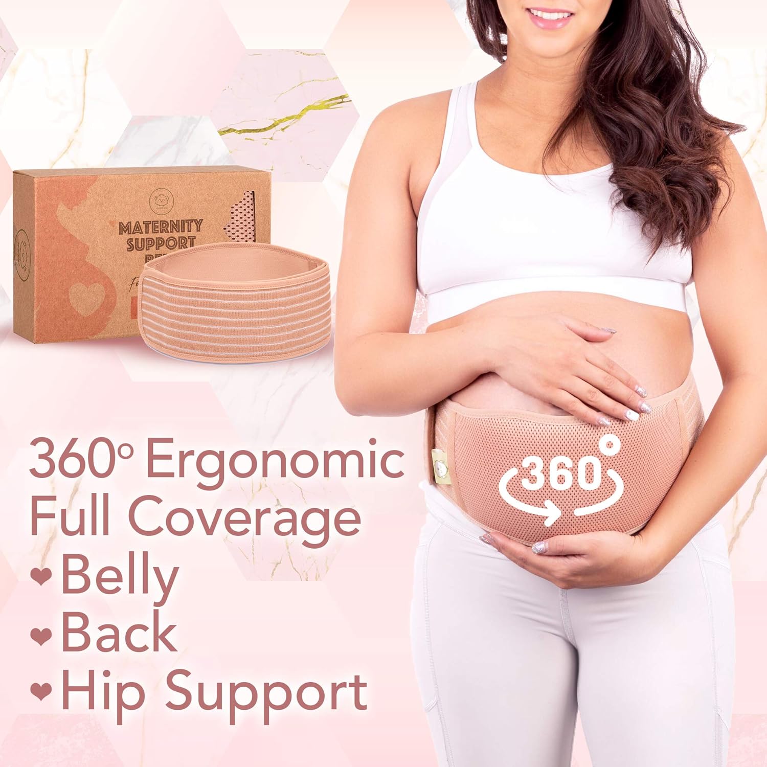 Maternity Belly Band for Pregnancy - Soft & Breathable Pregnancy Belly Support Belt - Pelvic Support Bands - Tummy Bandit Sling for Pants - Pregnancy Back Brace (Classic Ivory, One Size): Industrial & Scientific
