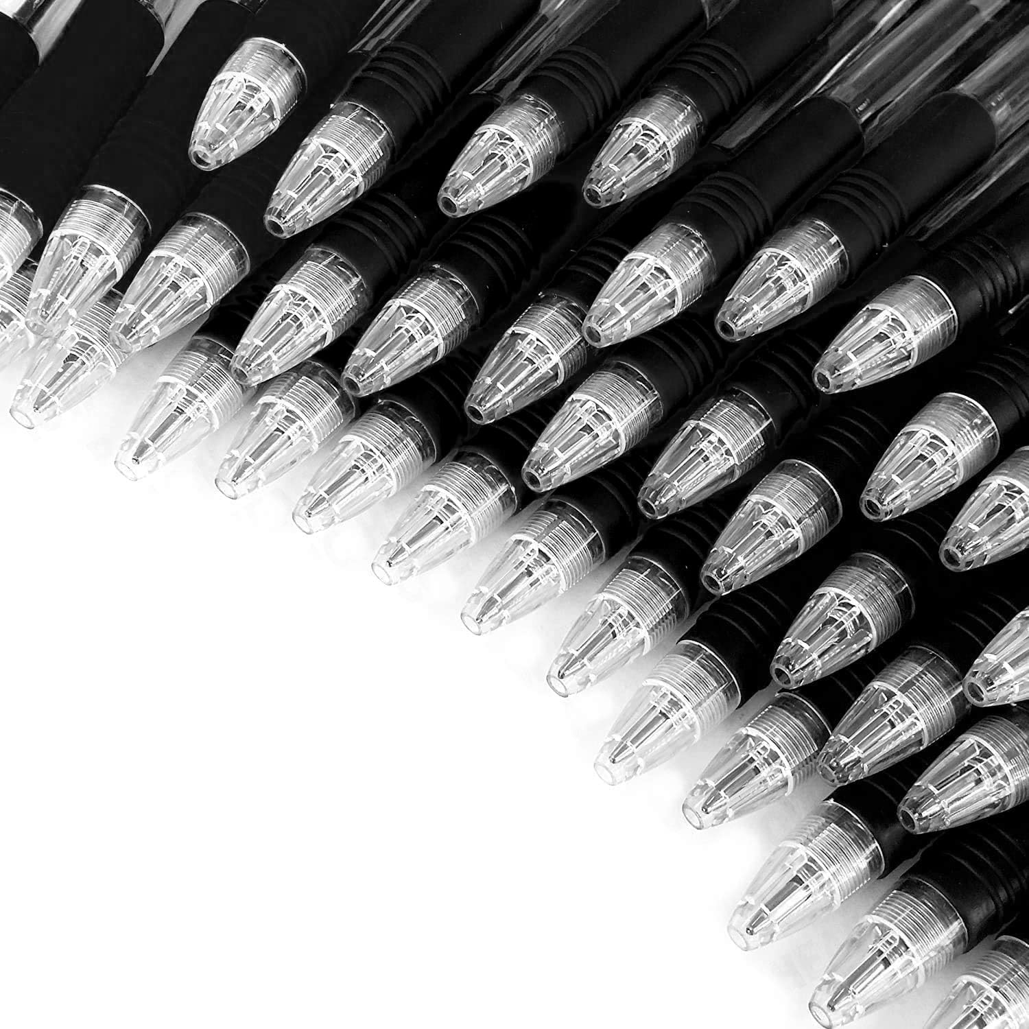 Z-Grip Retractable Ballpoint Pen - Economy Pack of 50 Pens - Black Ink & Clear Barrel - Ideal for Teachers, Classrooms, Offices, Home