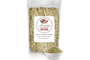 AMAZING CHILES & SPICES Dried Mexican Oregano (5 oz) – Fresh and Fragrant - Dried Whole Leaves – Use in Mexican Recipes like Pasole, Stews, Salsa, Meats, Enchiladas. Resealable Bag. By Amazing Chiles and Spices.