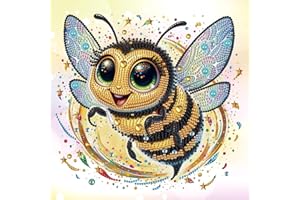 MVVMTOP Diamond Art Painting Kit, DIY Bee 5D Special Shape Crystal Diamond Partial Diamond Art Painting Mosaic Making Craft, Suitable for Home Wall Decor Art Gift