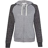 Jerzees Women's Full-Zip Hooded Sweatshirt XL Charcoal/Black Ink