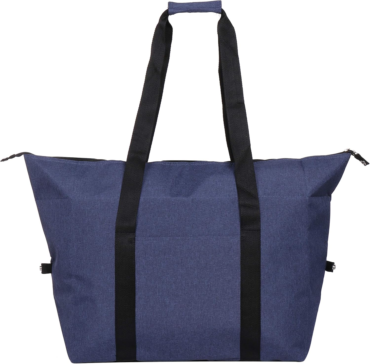 Macks.i Large Insulated Cooler Bag, Tote Bag with Zipper Dual Handles, Front Pocket, Insulated Grocery Bag, Travel Cooler, Picnic Cooler (XL, Navy)