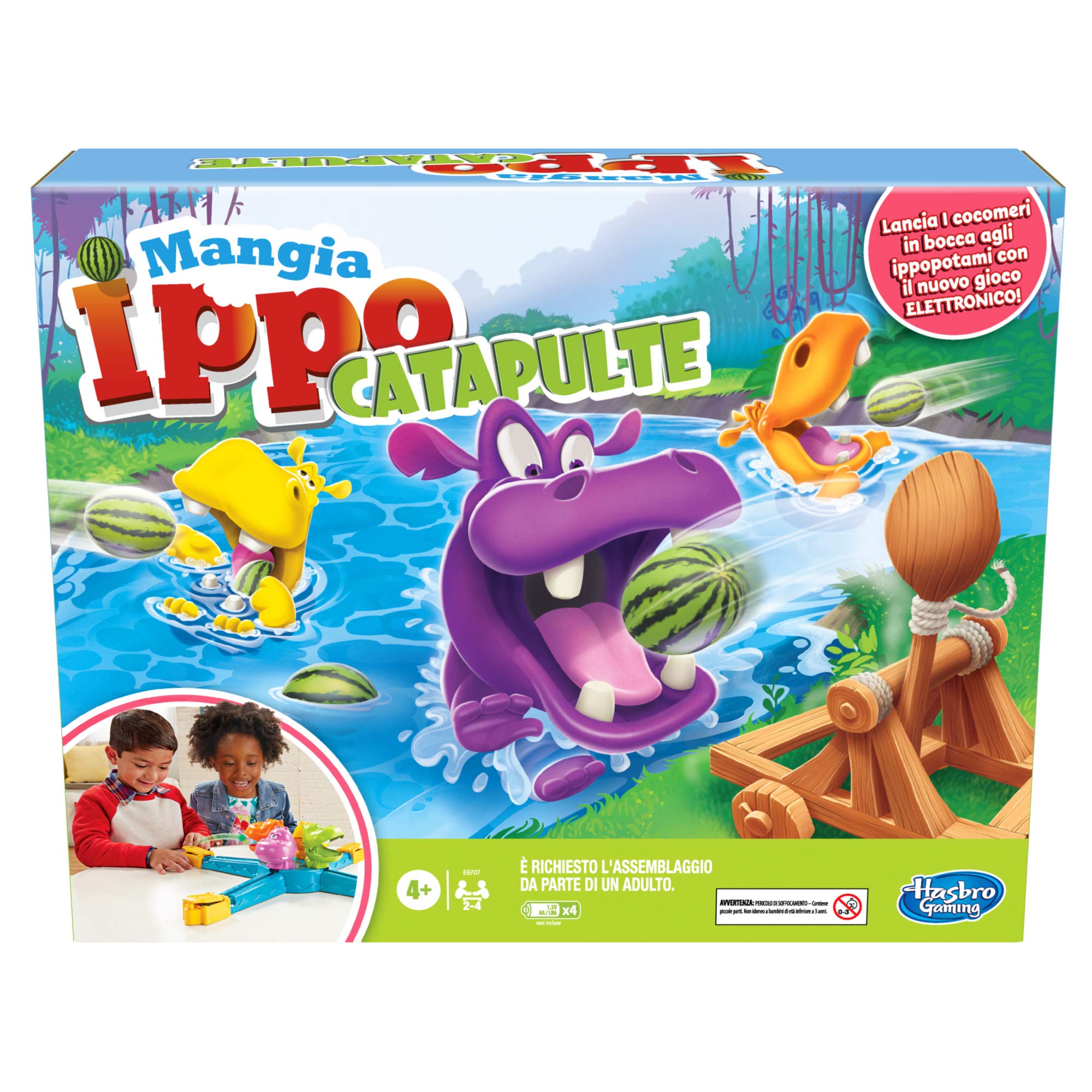 Monopoly E9707 Gaming Mangia Ippo 2 to 4 Players Kids Catapults for Ages 4+