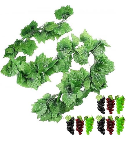 Guirlande Raisin Artificiel 2,4 M - Lot De 10 - Décoration Réaliste Pour Jardin, Balcon, Intérieur - Sans Entretien