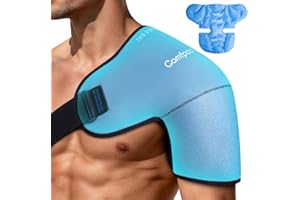 Comfpack Shoulder Brace Ice Pack Wrap for Rotator Cuff and Arm, 3D Gel Cold Compression Sleeve for Injuries, Bursitis, Tendinitis, Surgery Recovery, Easy to Put On & Take Off, Gifts