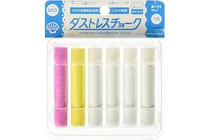 Rikagaku Dustless Chalk, 6-Piece, Assorted Color (DCC-6-3C)