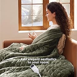Bedsure Heated Blanket Throw Blanket - Quilted
