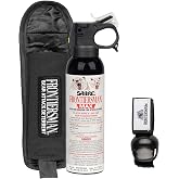 SABRE Frontiersman MAX Bear Spray, EPA Registered for 9 Animal Species | 2% Major Capsaicinoids, 40ft Range, Bear &amp; Mountain Lion Deterrent, Holster and Bell for Hiking, Camping &amp; Hunting, 7.9 oz