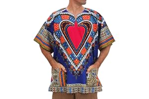 RaanPahMuang Brand Unisex Bright African Classic Dashiki Cotton Men Women Shirt