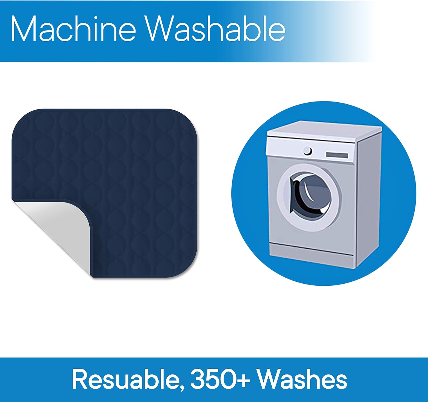 RMS Washable & Reusable Incontinence Chair Pad, Seat Protector & Bed Pad (Blue): Industrial & Scientific