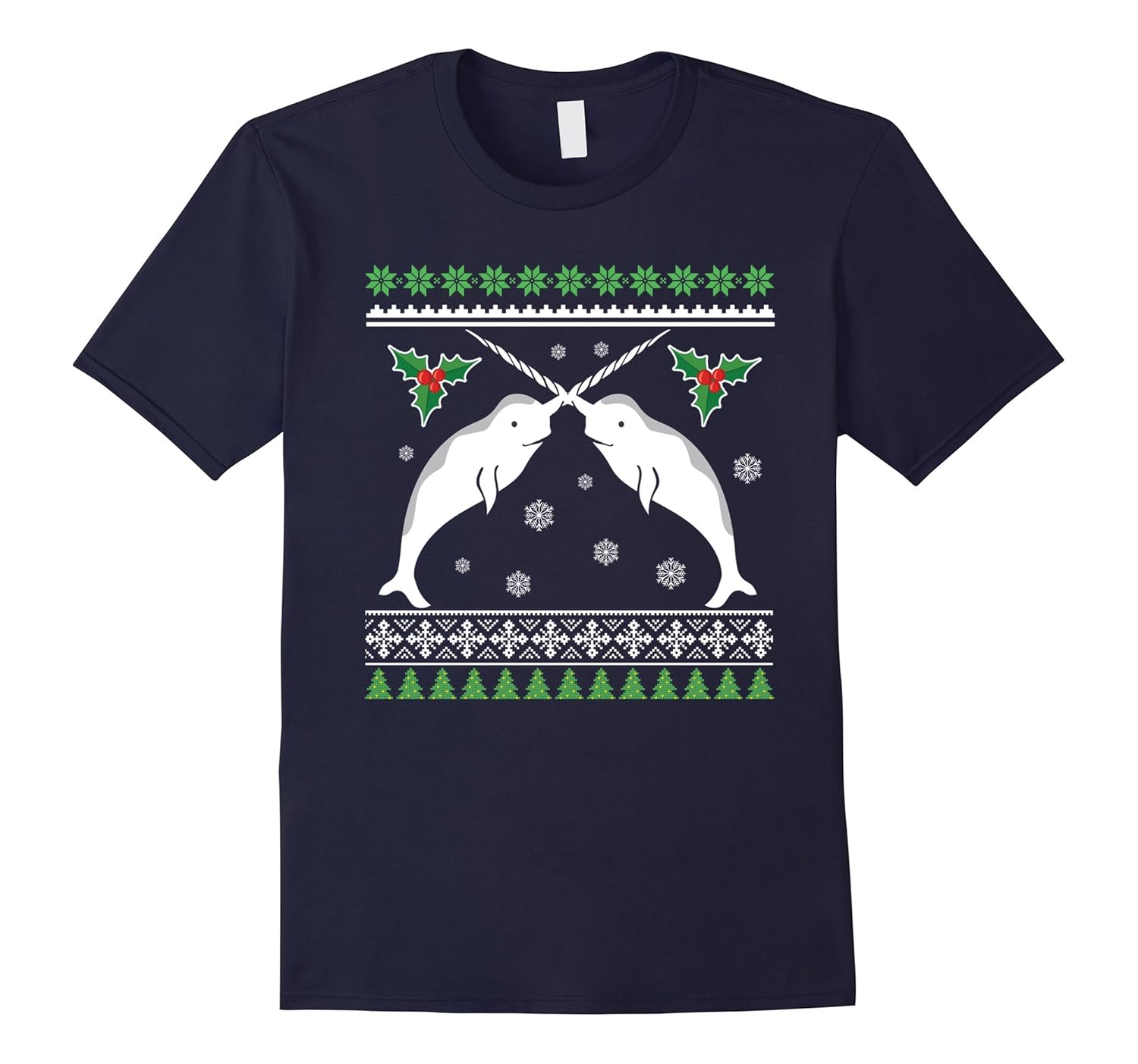 Narwhal Christmas Sweater T-Shirt-ANZ