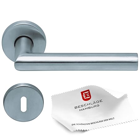 Türgriffe von Beschläge Hamburg: Türbeschlag Amsterdam scoop SBL 1106 — Türklinken mit Buntbart Rosetten für Zimmertüren — Dr