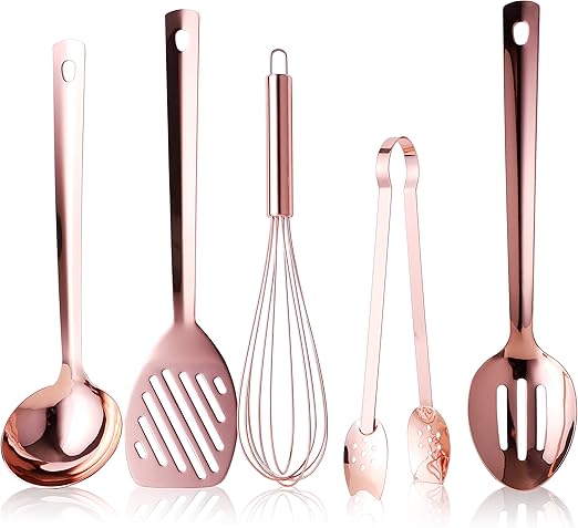 Amazon Com Juvale 5 Pack Rose Gold Cooking Utensil Set Copper