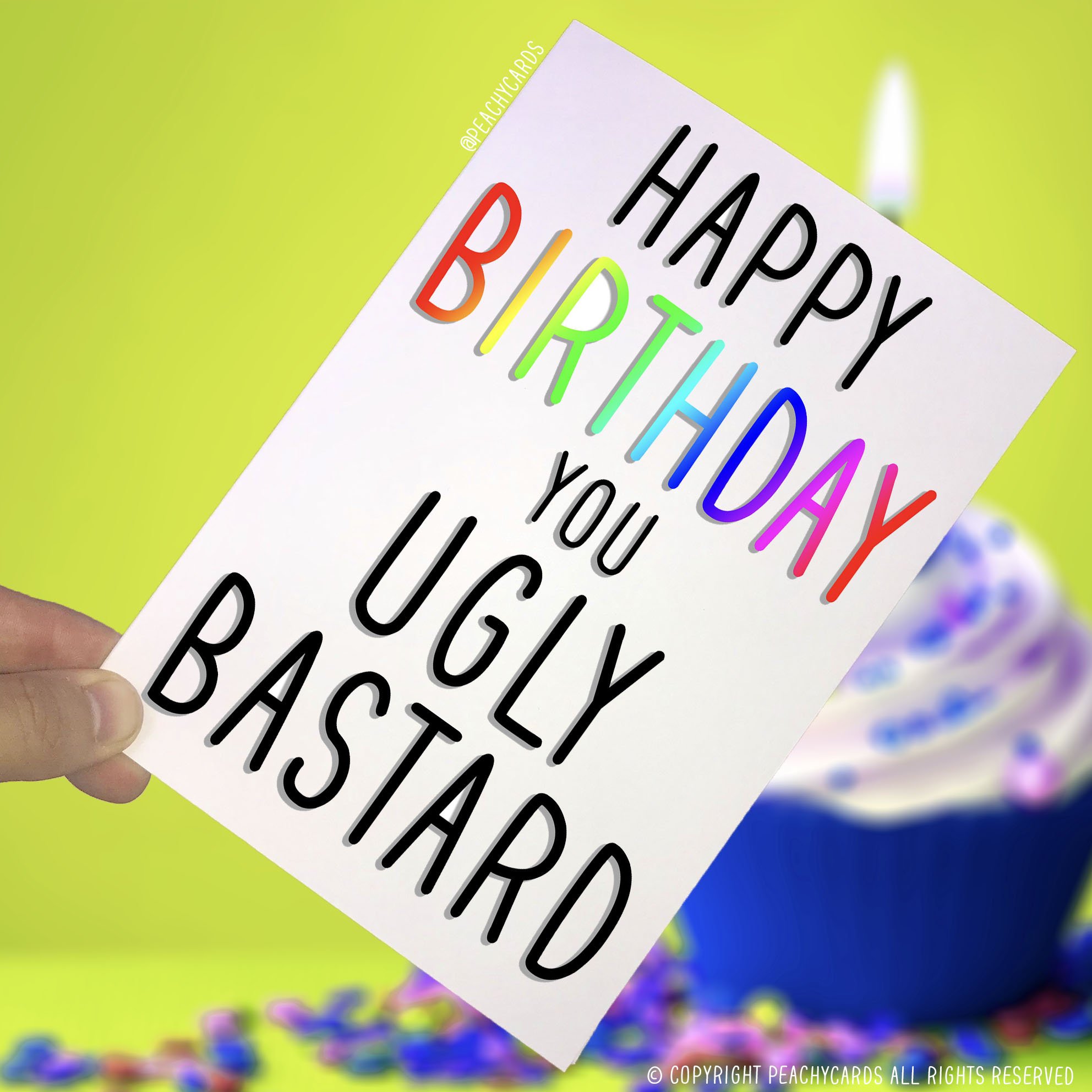 Birthday Cards, Happy Birthday You Sausage Gobbler, Funny Card Novelty Cards Greeting Cards Friend Offensive Birthday Card Adult Humour PC17