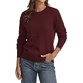 QUALFORT Women’s Lightweight Sweater Pullover Knit Long Sleeve for Layering Soft Casual Basic Top