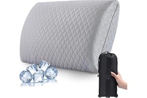 ENITYA Camping Pillow with Washable Cover - Camping Essentials, Memory Foam Backpacking Pillow, Portable Pillow for Camping, Air Travel, Hiking, Beach, Hammock, Medium(Light Grey)