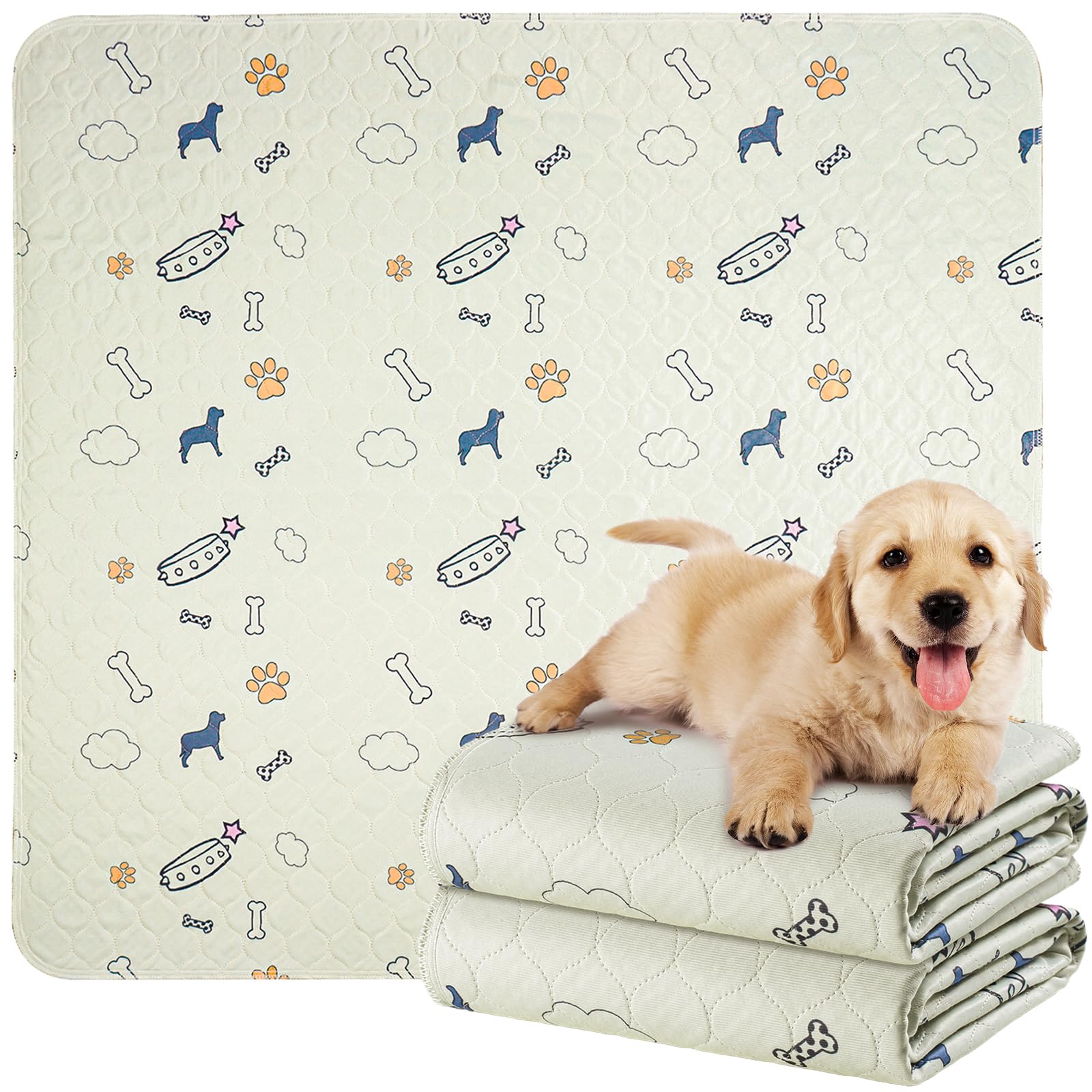 Photo 1 of Baodan Washable Pee Pads for Dogs Waterproof, 2 Pack 36x72 Reusable Puppy Pads Super Absorbent, Non-Slip Dog Pee Pads for Dog Playpen - Puppy Essentials for Whelping Training Pads