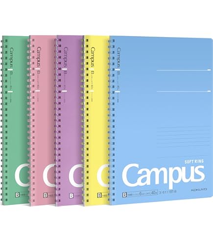 Amazon.com : Kokuyo Campus Soft Ring Notebook, A5, B 6mm Dot Ruled