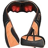 TRIDUCNA Shiatsu Neck Shoulder Back Massager with Heat and Carry Bag - Electric Massage Pillow with Deep Tissue Kneading for Lower Back, Calf, Leg Massage - Use at Home, Office, and Car