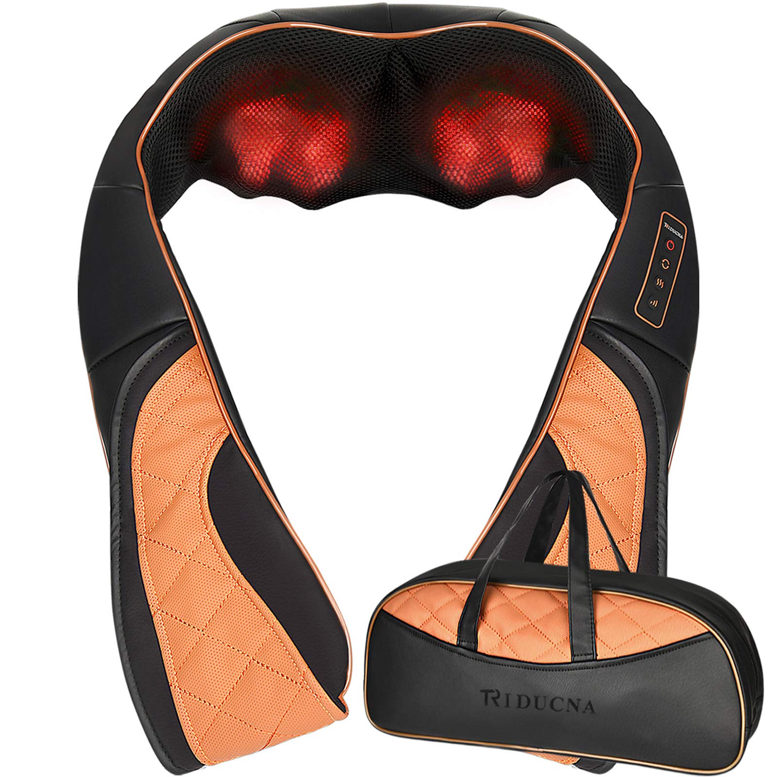 Shiatsu Neck and Shoulder Massager with Heat, 3 Speed Settings, Electric 3D Deep Tissue Kneading Massage Pillow for Back, Leg, Full Body Muscle Relaxation at Home and Office - Carry Bag Included