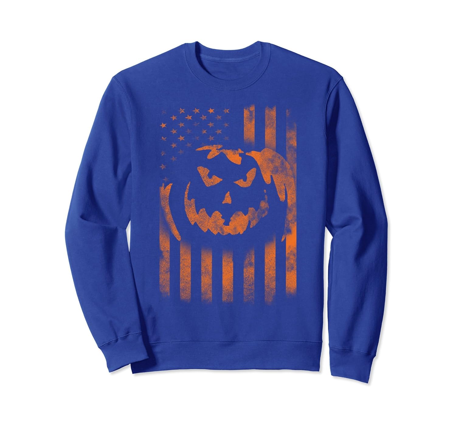 Spooky Scary Pumpkin USA Flag Halloween Costume Sweatshirt-ANZ