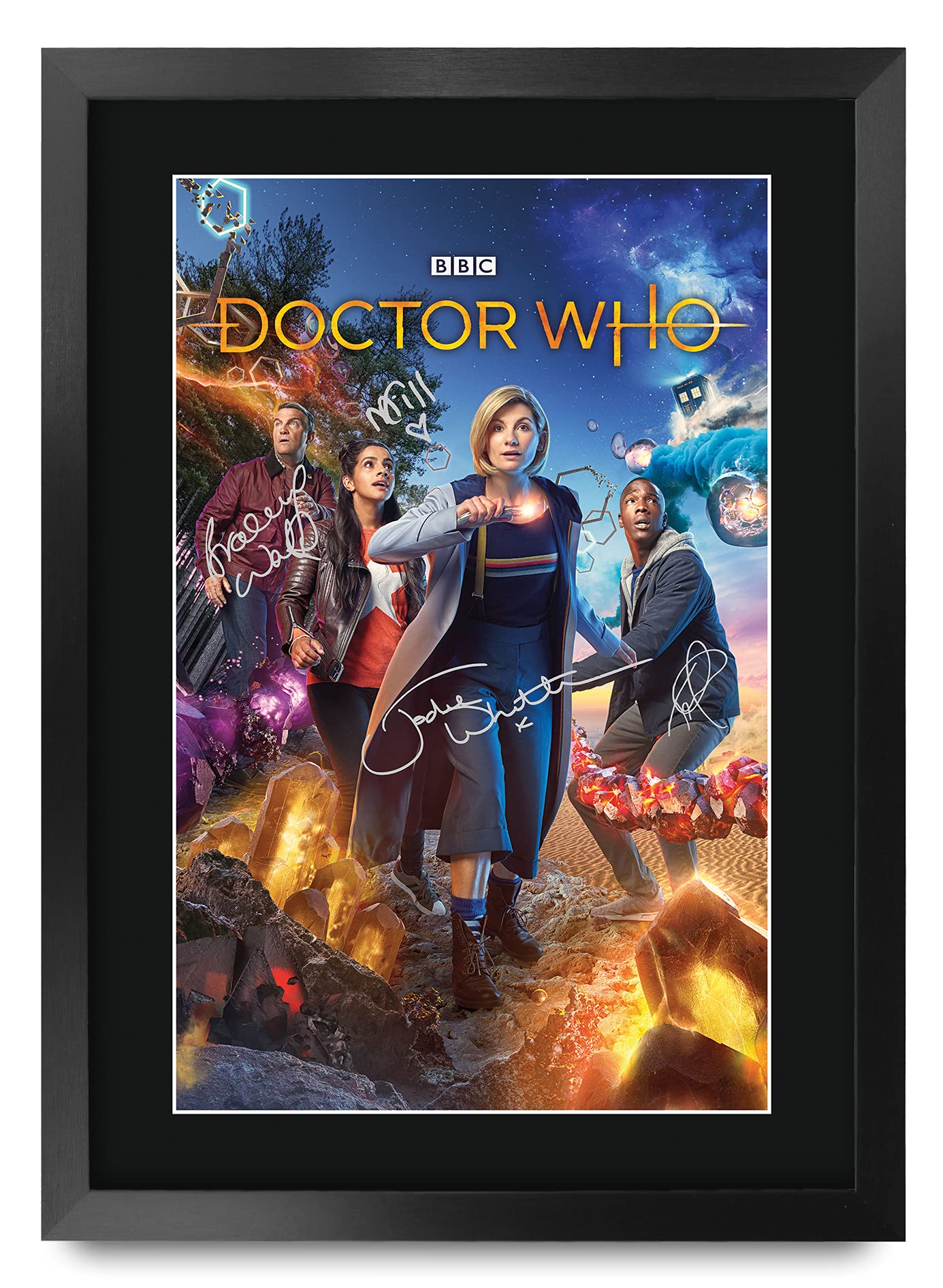 HWC Trading A3 FR Dr Who - Season 12 TV Series Poster Jodie Whittaker Signed Gift FRAMED A3 Printed Autograph Film Gifts Print Photo Picture Display