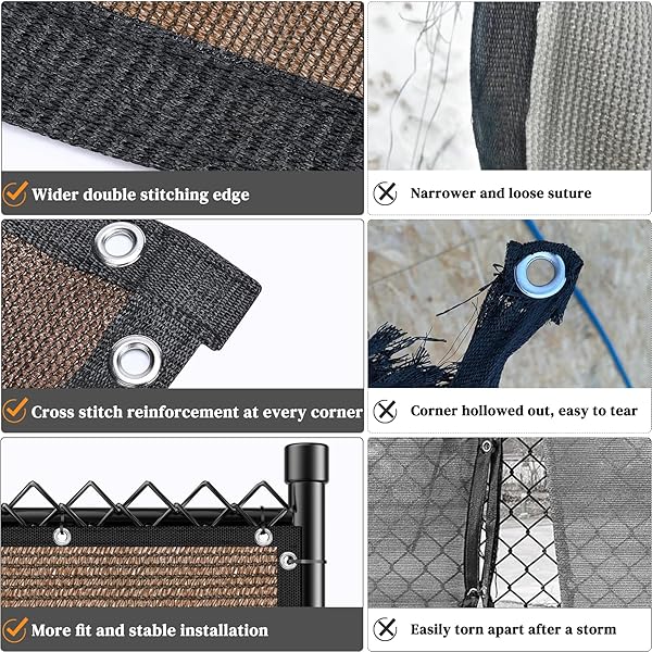 WINPULL BACKYARD PRIVACY FENCE COVER 6FT X 50FT FOR CHAIN LINK & WOOD FENCE, 95% VISIBILITY BLOCK OUTDOOR PRIVACY SCREEN FOR PATIO BALCONY YARD, BREATHABLE 170GSM HDPE MESH WITH REINFORCED GROMMETS