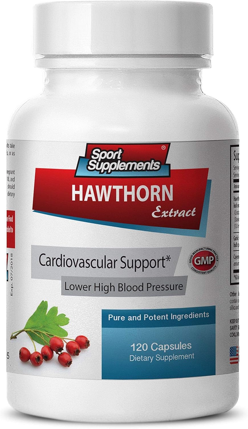 Hawthorn Extract 500 mg - Hawthorn Berry Extract 120 Capsules - Controls Blood Pressure (1 Bottle): Health & Personal Care