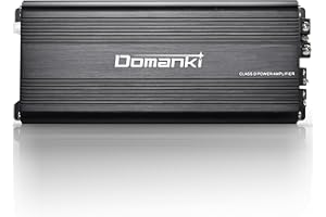 DOMANKI 1000W Monoblock Class D MOSFET Car Audio Subwoofer Amplifier, 1-4 Ohm Stable, Low Pass Crossover, Stereo