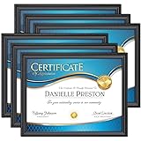 Icona Bay 8.5x11 Certificate Frames (Black, 6 Pack), Beautifully Detailed Molding, Contemporary Document Frame Set, Wall Mount or Table Top, Inspirations Collection