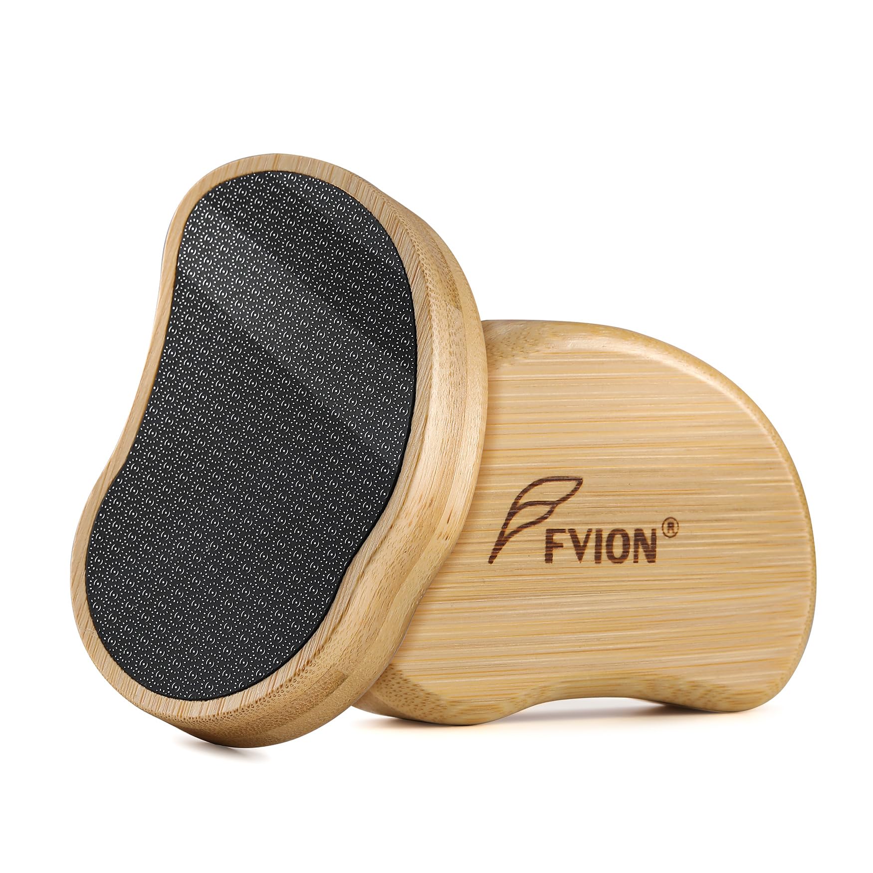 FVION Nano Glass Foot File for Callus Remover - Foot Scraper Dead Skin for Foot Spa - The Ultimate Gentle Foot Scrubber Pedicure File with Bamboo Handle, Used on Both Wet/Dry Cracked Feet (Yellow)