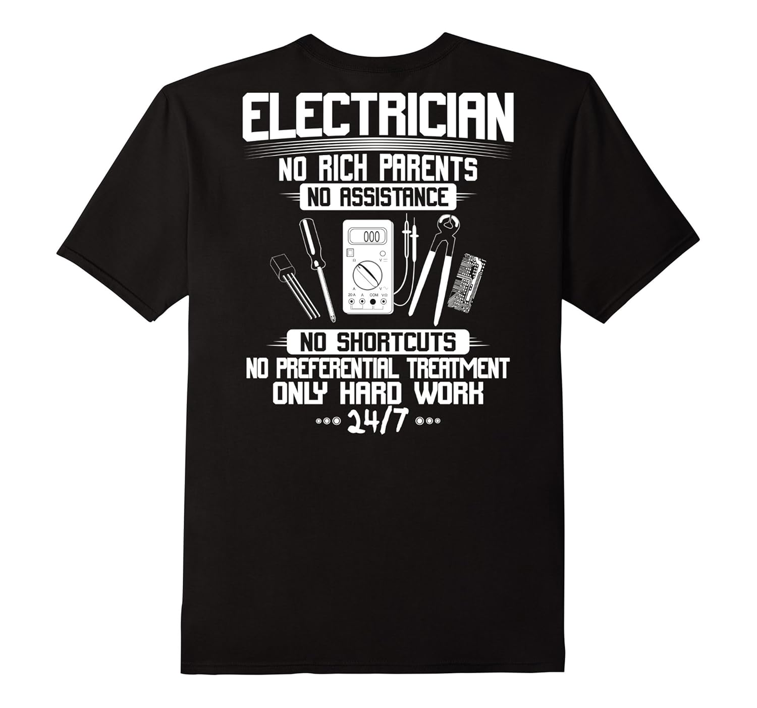 Electrician Funny T-Shirt Hard Work Sparky Humor-Rose