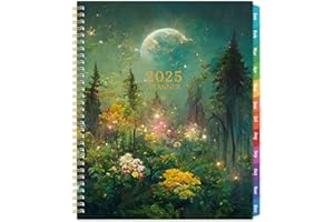 PINCHOCO 2025 Planner - Planner 2025, 9" x 11", Jan.2025 - Dec.2025, weekly monthly planner 2025 with Colorful Tabs, Strong Twin-wire, Back Pocket - Dreaming