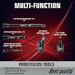 3/8" Drive Impact Socket Set 50-Piece, SAE