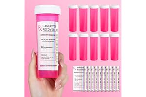 Chug Buddy Set of 10 Large Pink Pill Bottles for DIY Hangover Kits – Ideal for Bachelorette Party Favors, 21st Birthday Gifts, Bridesmaids Gifts & More – Empty Bottles for Hangover Kit Supplies